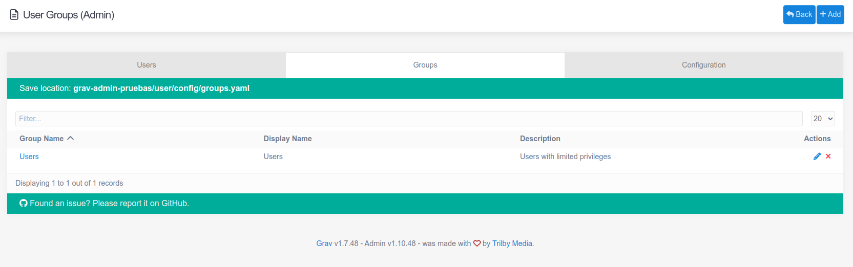 Grupos de usuarios Grupos de usuarios