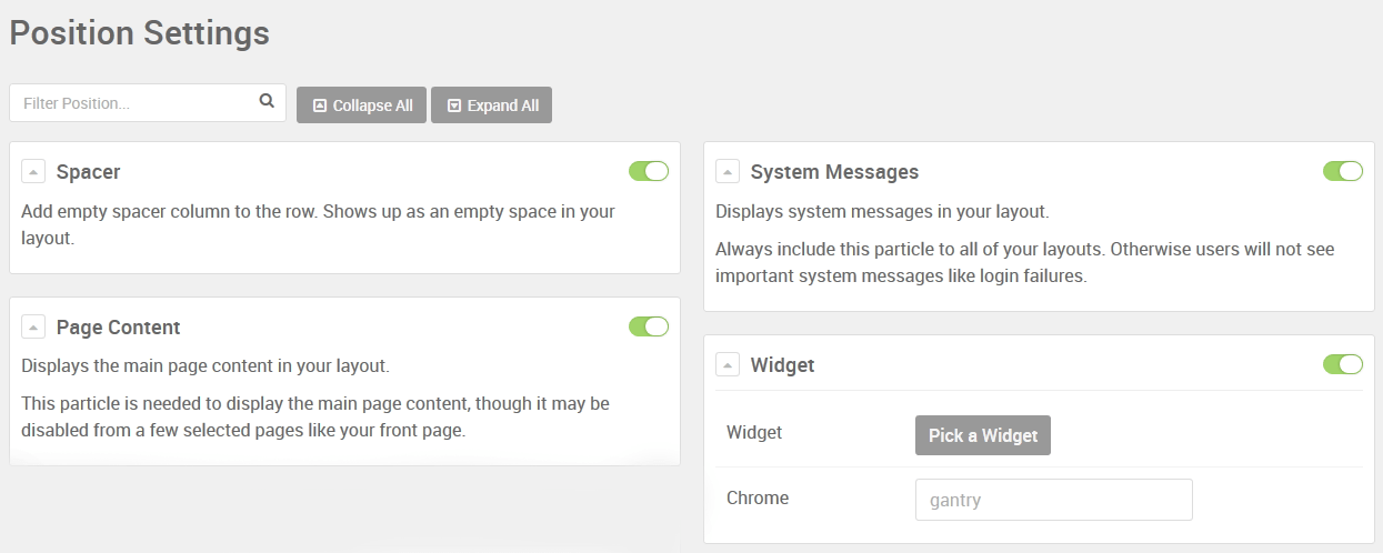 Configuraciones de Posición de WordPress